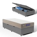 Ver imagem 2 de Cama Box Baú + Colchão Gazin de Espuma D60 Double Face Force Plus Solteiro 88 cm