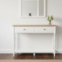 Ver imagem 1 de Aparador 2 Gavetas Tampo em Madeira Maciça Pés Torneados Louise