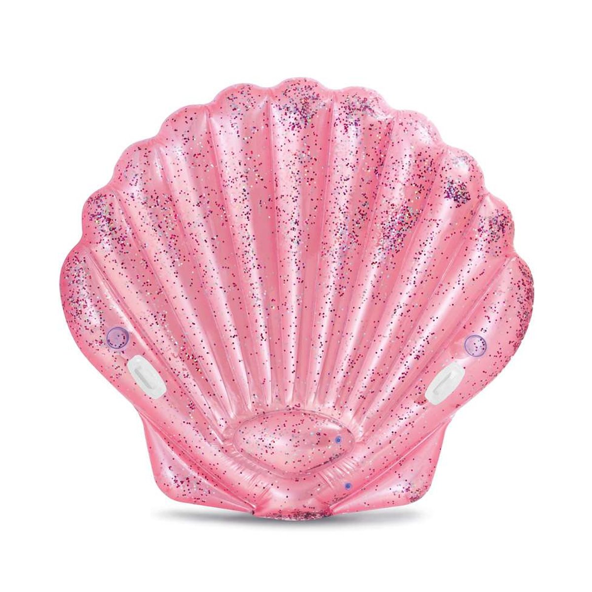 Boia Colchão Concha Rosa com Glitter e Alças Possui Dois Porta Copos Intex - 2