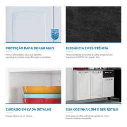 Cozinha Completa Itatiaia Aço Amanda Com Paneleiro Duplo Armário Aéreo e Balcão Branco Nevada - 8