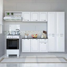 Cozinha Completa Itatiaia Aço Amanda Com Paneleiro Duplo Armário Aéreo e Balcão Branco Nevada - 2