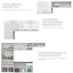 Cozinha Completa Itatiaia Aço Amanda Com Paneleiro Duplo Armário Aéreo e Balcão Branco Nevada - 9