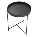Ver imagem 1 de Mesa Lateral Redonda Couro Sintético 56x56x72 Decor Patrimar Preto