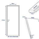 Ver imagem 4 de Kit Porta de Madeira de Pinus P. Angelim 210x82cm Batente 14cm Uniportas Abertura Esquerda Natural