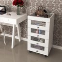 Ver imagem 1 de Penteadeira/Carrinho de Maquiagem com 4 Gavetas Multimóveis CR35022 Branca