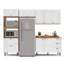 Ver imagem 5 de Cozinha Pérola 270cm com Tampo 4 Peças Off White/Freijó Yescasa