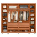 Ver imagem 3 de Guarda Roupa Casal Lisboa Buriti 6 Portas de Bater 6 Gavetas MDP Freijó Mais de Casa 265cm