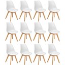 Ver imagem 1 de Conjunto 12 Cadeiras de Jantar Eames Wood Leda Design Estofada - Branco
