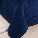 Ver imagem 2 de Coberdrom Robust Queen Manta Soft Sherpa Lã de Carneiro Pesado Grosso 1 Peça - Azul Marinho