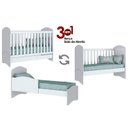 Ver imagem 3 de Berço / Mini Cama Infantil Bala de Menta 3 em 1 Branco - Henn