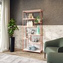 Ver imagem 1 de Estante Prateleira Estilo Industrial Organizador 6/4 Níveis Rose Gold