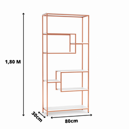 Estante Prateleira Estilo Industrial Organizador 6/4 Níveis Rose Gold - 6