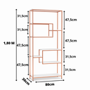 Ver imagem 7 de Estante Prateleira Estilo Industrial Organizador 6/4 Níveis Rose Gold