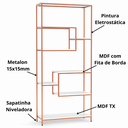 Ver imagem 5 de Estante Prateleira Estilo Industrial Organizador 6/4 Níveis Rose Gold