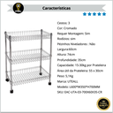 Ver imagem 7 de Fruteira de Chão Aço Cromado com 3 Cestos Ajustáveis