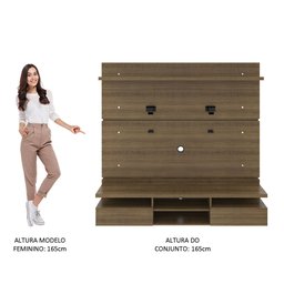 Painel para TV até 65 Polegadas Madesa Moscou 160 cm 2 portas Rustic Cor:Rustic - 5