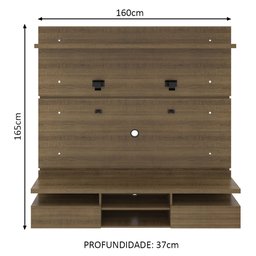 Painel para TV até 65 Polegadas Madesa Moscou 160 cm 2 portas Rustic Cor:Rustic - 3