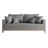 Sofá 3 Lugares Beny Base Madeira 180 Cm Linho Cinza - Fm - 2