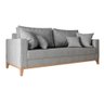 Sofá 3 Lugares Beny Base Madeira 180 Cm Linho Cinza - Fm - 1