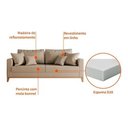 Ver imagem 4 de Sofá 3 Lugares Beny Base Madeira 180 Cm Linho Cinza - Fm