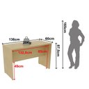 Ver imagem 3 de Bancada Cozinha Sala Mesa para 2 Pessoas 136x87,5cm TM1266 Nature