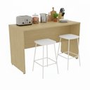 Ver imagem 2 de Bancada Cozinha Sala Mesa para 2 Pessoas 136x87,5cm TM1266 Nature