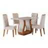 Conjunto Sala de Jantar Serenata Mesa 120x80cm e 4 Cadeiras Iza Mel/off White/bege - Casa Giulia - 2