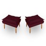 Kit 02 Puff para Sala e Quarto Madeira Decorativo Opala Suede Bordo - 1