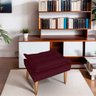 Kit 02 Puff para Sala e Quarto Madeira Decorativo Opala Suede Bordo - 2
