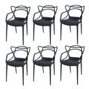 Ver imagem 2 de Kit 6 Cadeiras Polipropileno Allegra Preta La Mobilia: Design para Sala de Jantar