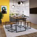 Ver imagem 1 de Conjunto de Mesa e 4 Banquetas Estilo Industrial Placa e Ponto