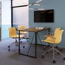 Ver mais imagens de Conjunto de Mesa e 4 Banquetas Estilo Industrial Placa e Ponto