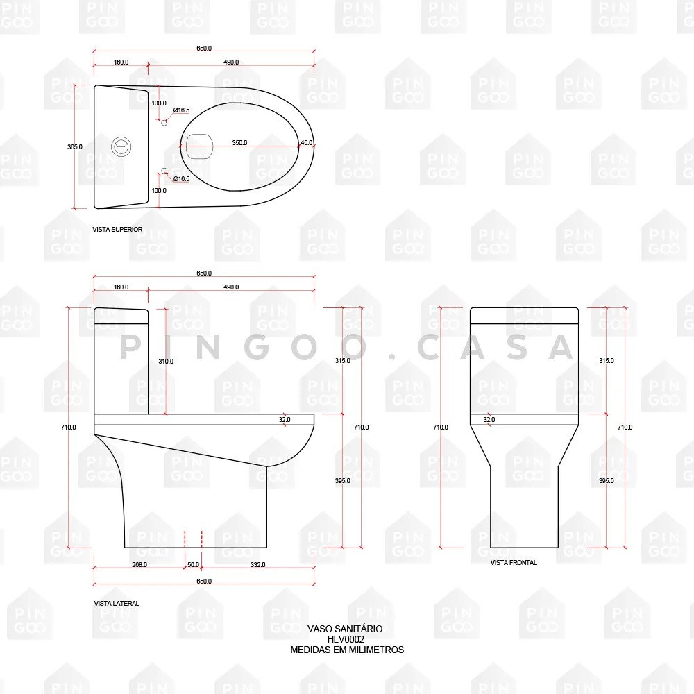 Vaso sanitário Monobloco Citrino Pingoo.casa - Branco - 6