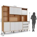 Ver imagem 3 de Armário de Cozinha 8 Portas 3 Gavetas Nicho Versatti Branco/Freijó/Off White