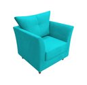 Ver imagem 1 de Poltrona Decorativa Isis Suede Azul Tifany Pés Madeira Mz Decor