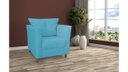 Ver imagem 3 de Poltrona Decorativa Isis Suede Azul Tifany Pés Madeira Mz Decor