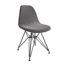 Ver imagem 5 de Mesa Jantar Londres Quadrada Canela 90cm 4 Cadeiras Eames Estofadas Grafite Ferro Preto
