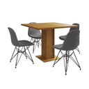 Ver imagem 7 de Mesa Jantar Londres Quadrada Canela 90cm 4 Cadeiras Eames Estofadas Grafite Ferro Preto