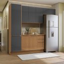 Ver imagem 7 de Cozinha Completa Modulada 4 Peças com Paneleiro e Balcão com Tampo Vibra Canela/Grafite