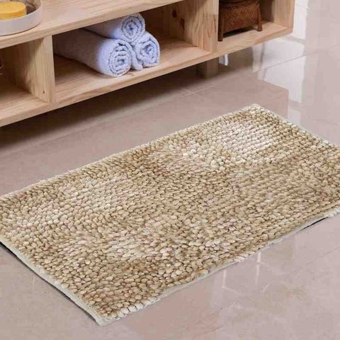 Tapete P/ Banheiro Shaggy Deluxe 0,60 X 0,90 Marfim Niazitex 05002549mrfuni