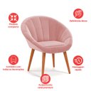 Ver imagem 4 de Kit 8 Poltrona Sala Decorativa Sofia Veludo Rosa Pés Palito Castanho - Arkell