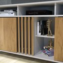 Ver imagem 4 de Home Theater Rack Painel Para TV Até 50 Polegadas Sala Quarto 2 Portas MDF Marrom Madeira Off