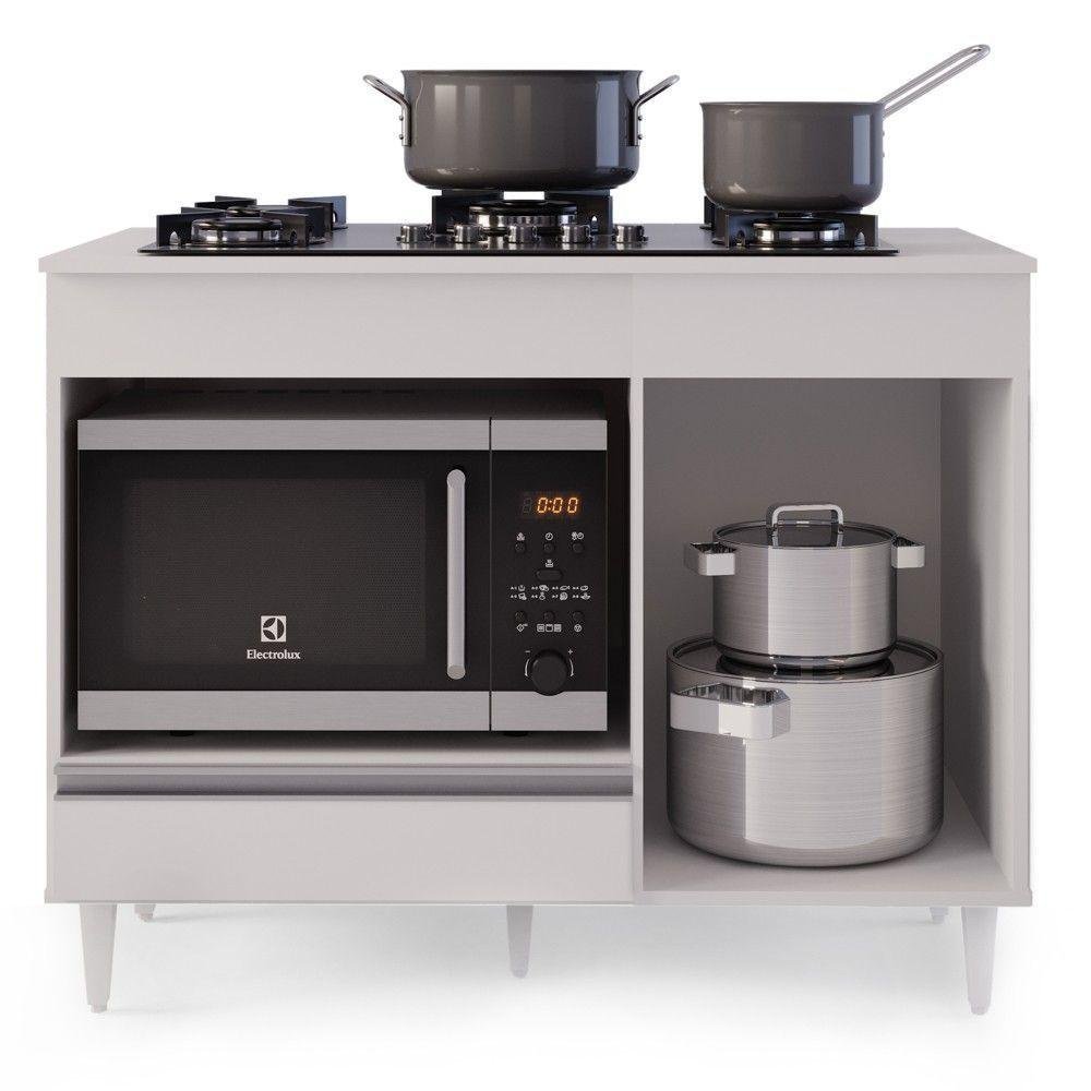 Balcão Multiuso Para Cooktop 4 Bocas Georgia Branco - 8
