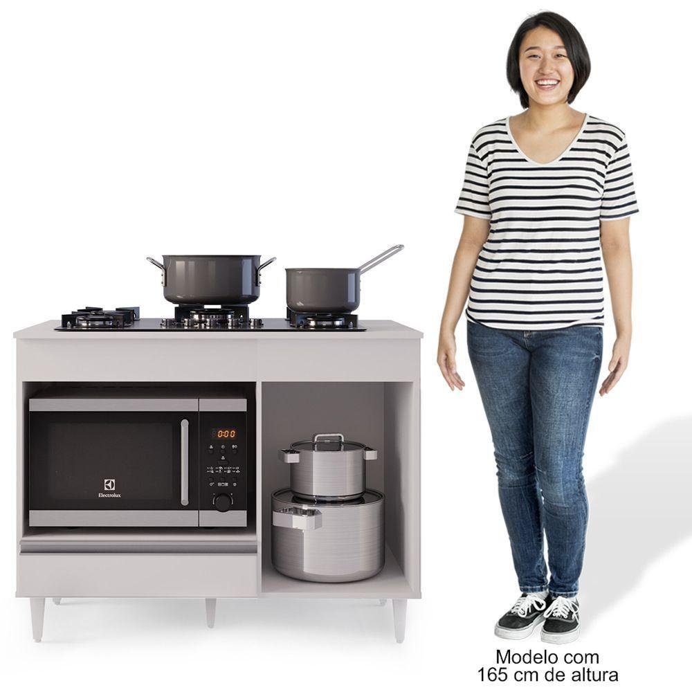 Balcão Multiuso Para Cooktop 4 Bocas Georgia Branco - 6