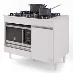 Balcão Multiuso Para Cooktop 4 Bocas Georgia Branco - 4