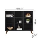 Ver imagem 4 de Estante de Livros Retrô 108CMX93CM Baixa 6 Nichos Toq Preto