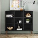 Ver imagem 1 de Estante de Livros Retrô 108CMX93CM Baixa 6 Nichos Toq Preto