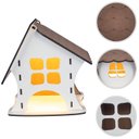 Ver imagem 5 de Luminária Abajur de Mesa Casinha Madeira G9 Decoração 15CM