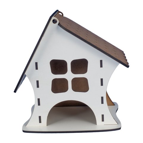 Luminária Abajur de Mesa Casinha Madeira G9 Decoração 15CM