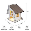 Ver imagem 6 de Luminária Abajur de Mesa Casinha Madeira G9 Decoração 15CM